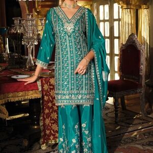 Embroidered Pink Traditional Outfit